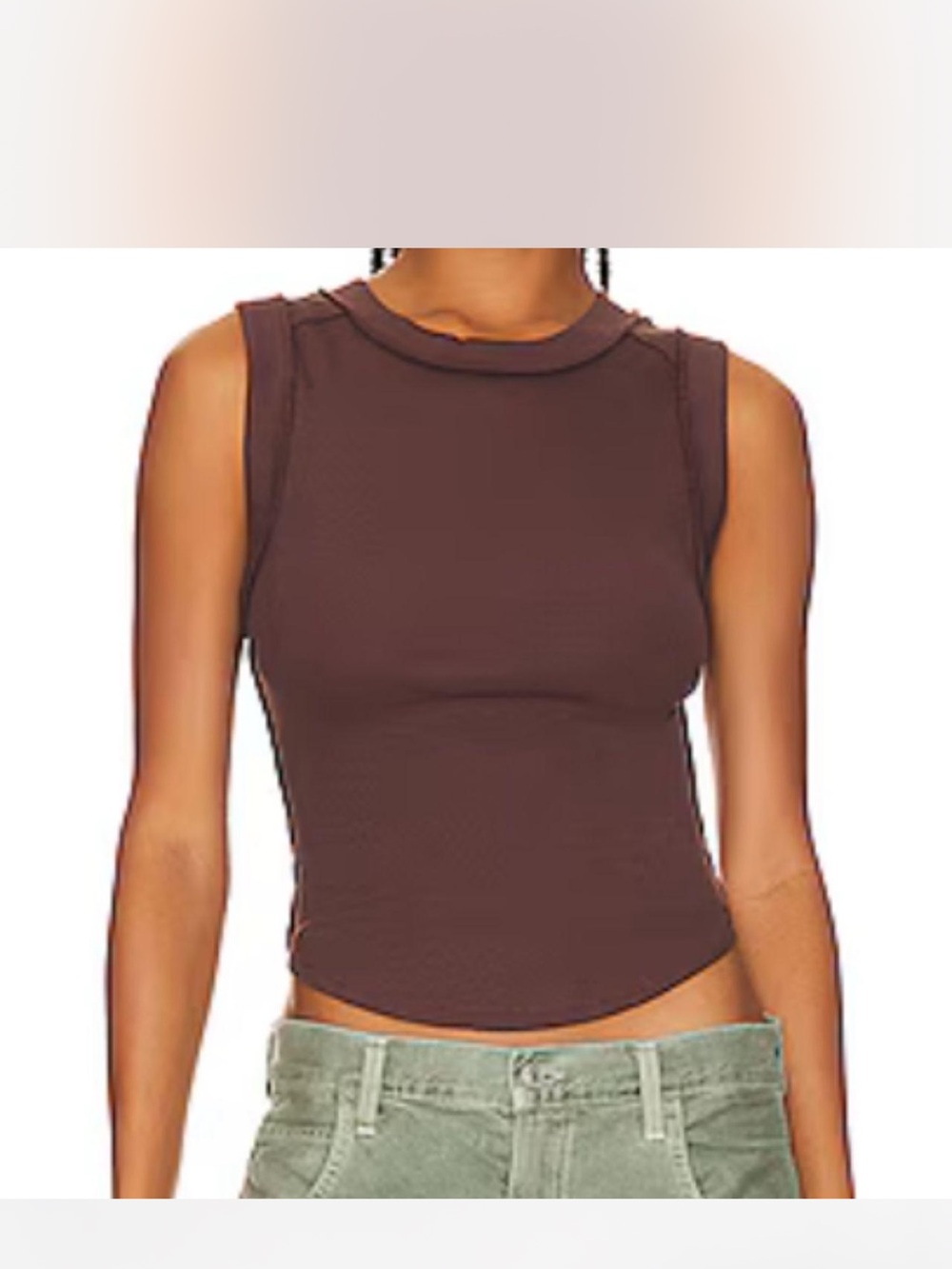 Free People Ribbed Tank Top in Rust - Picture 3 of 3